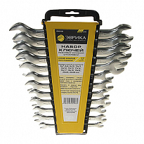 Набор ключей рожковых 6-24мм холдер 12 предметов (Chrome vanadium) PRO ЭВРИКА